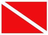 Flag, Diver Down Size 13″ x 15″ Red & White Self-Stand