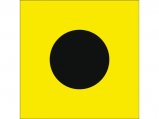 Flag, International-Code:I Yellow&Black Size 20x30cm