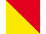 Flag, International-Code:O Yellow&Red for MOB-Pole