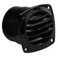 Vent Grill, Round Ø65-70 OD:82 x82mm w/ Flange Black PBT Plastic UV-R