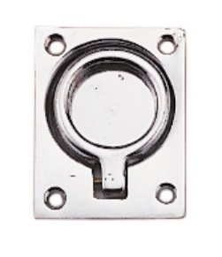 Lift Ring, 2.5 x 1.87" Chrome Plated Brass Rectangle 121