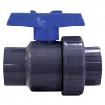 Ball Valve, Quick Release PVC 1/2″ Non-Tapered Thread Blue or Grey