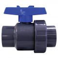 Ball Valve, Quick Release PVC 1″ Non-Tapered Thread Blue or Grey