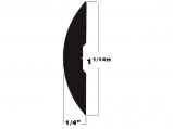 Rubrail, Half Oval 1-1/4″ Aluminum Length:12′