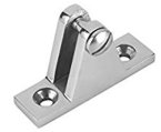 Bimini Hinge, Stainless Steel Flat-on-Deck 90º 2Scr-Holes