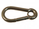 Snap Hook/Carabiner, 50 x 5mm Stainless Steel with Eye