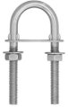 U-Bolt, Stainless 316 12mm w/Plate L:139mm CtoC:61mm Thread L:75mm