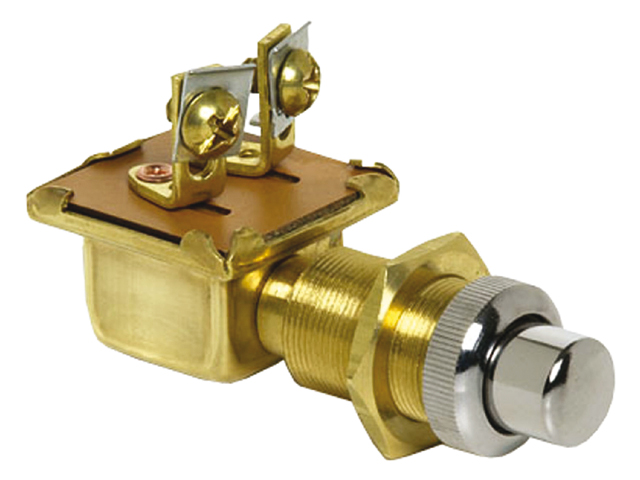 Switch, Push Button Brass SP Momentary MET SCR D16 25