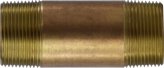 Pipe Nipple, Male Thread:1-1/4″ Length:3″ Tapered Brass