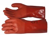 Gloves, Thick PVC Large Orange Cuff