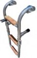 Ladder, 1+2Step Folding Stainless Steel & Wood