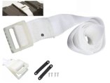 Tie Down, Strap 1.5” x 3.5’ White Nylon Buckle & Webbing for Battery Box