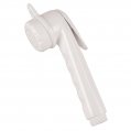 Showerhead, White Plastic with Lever Shut-Off & Hang-Loop