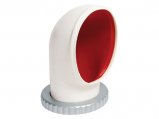 Cowl, White PVC Red Flow-Surf:79sqcm with Revolving-Ring