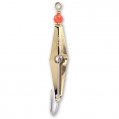 Spoon, Gold Size:0 2.5″ with Red Bead 2/0 Stainless Steel Hook
