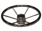 Steering Wheel, Fingergrip Stainless Steel Ø:15.5″ 6-Spk at 25º