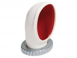 Cowl, White PVC Red Flow-Surf:44sqcm with Screw-Ring