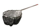 Net, Sportsman’s Black Rubber Mesh Teardrop 17 x 19″ Flat Bottom with 3′ Aluminum Handle