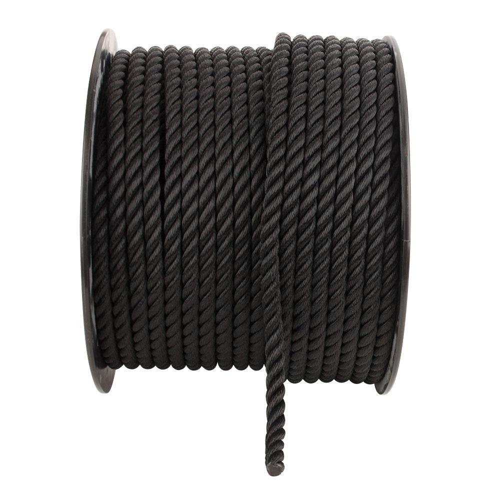 Twisted Rope, Nylon 7/8 Black Approximate Breaking Load:18000Lb