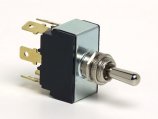 Toggle Switch, (On)-Off-(On) DPDT MET BLD 25A D12