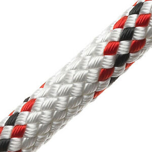 6mm Polyester Braid on Braid rope Red with White Fleck