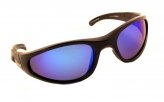 Sunglasses, Skipper Black Frame/Blue Mirror Lens