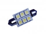 LED Bulb, Festoon37 6Led 10-35V WW 10W 80Lum