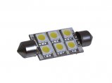 LED Bulb, Festoon42 6Led 10-35V WW 10W 80Lum