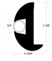Rubrail only, Flexible Vinyl 1-7/8×1-1/16 Black Bk Length:70′