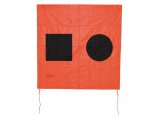Distress Flag, Black Sq & Black Ball 3×3′ Orange US Coast Guard Approved