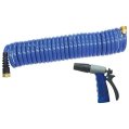 Hose, Flexible Spiral 25′ Kit Blue with Nozzle Hosecoil