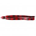 Lure Skirt 7″ Red with Holo Flake, Black Bars & Vein