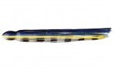 Lure Skirt 17″ Blue/Clear with Black Bars, Yellow Vein