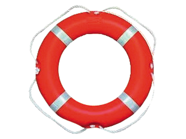 + Throwing Line SOLAS approved rigid orange lifebuoy ring 30" MED