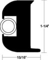 Rubrail KIT, Flexible Vinyl White Height:1.25″ Width 15/16″ Length:50′