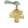 3 Way-Valve, 1/4″ Plastic Tapered Thread Top-Cont Fuel Brass