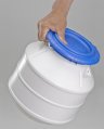 Storage Bottle, 6Lt Waterproof Plastic White Blue-Cover