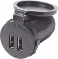 Socket Charger, 12/24V Dual USB 4.8A Black