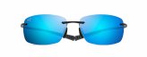 Sunglasses, Kuma Frame:Gloss Black Lens Blue Hawaii