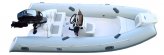 Dinghy, 4.5m 14.8′ Fiberglass Hull Hypalon Light Grey Double Floor with Console