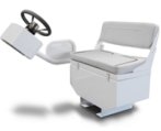 Helm Seat, w/Integrated Steering Aluminium w/Cushions White/Grey