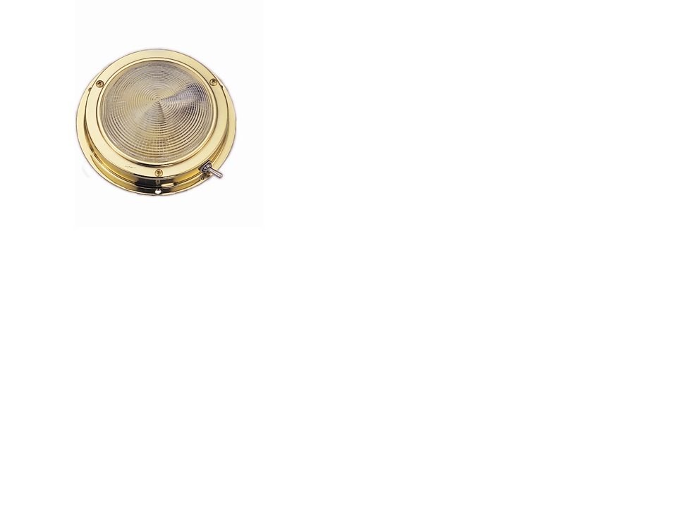 Dome Light, Brass Lacquered 5" 9