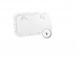 Access Hatch, Rectangle White Plastic oaSz:355x600mm with Lock