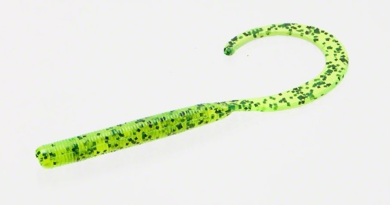 Lure, Curly Tail Finesse Worm 4 Chartreuse Pepper 20Pk - Budget Marine
