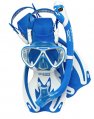 Mask/Snorkel/Fins Set, Rocks Youth Blue Large/Extra Large