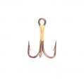 Treble Hook, Needle Point Size 6 Bronze 4X Strong 5 Pack