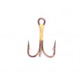 Treble Hook, Needle Point Size 3 Bronze 4X Strong 5 Pack