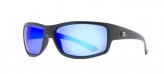 Sunglasses, Rip Matte Black Frame Blue Mirror Lens