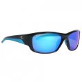 Sunglasses, Jost Black Frame Blue Mirror Lens