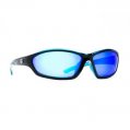 Sunglasses, Steelhead Shiny Black Fr/Blue Mirror Lens